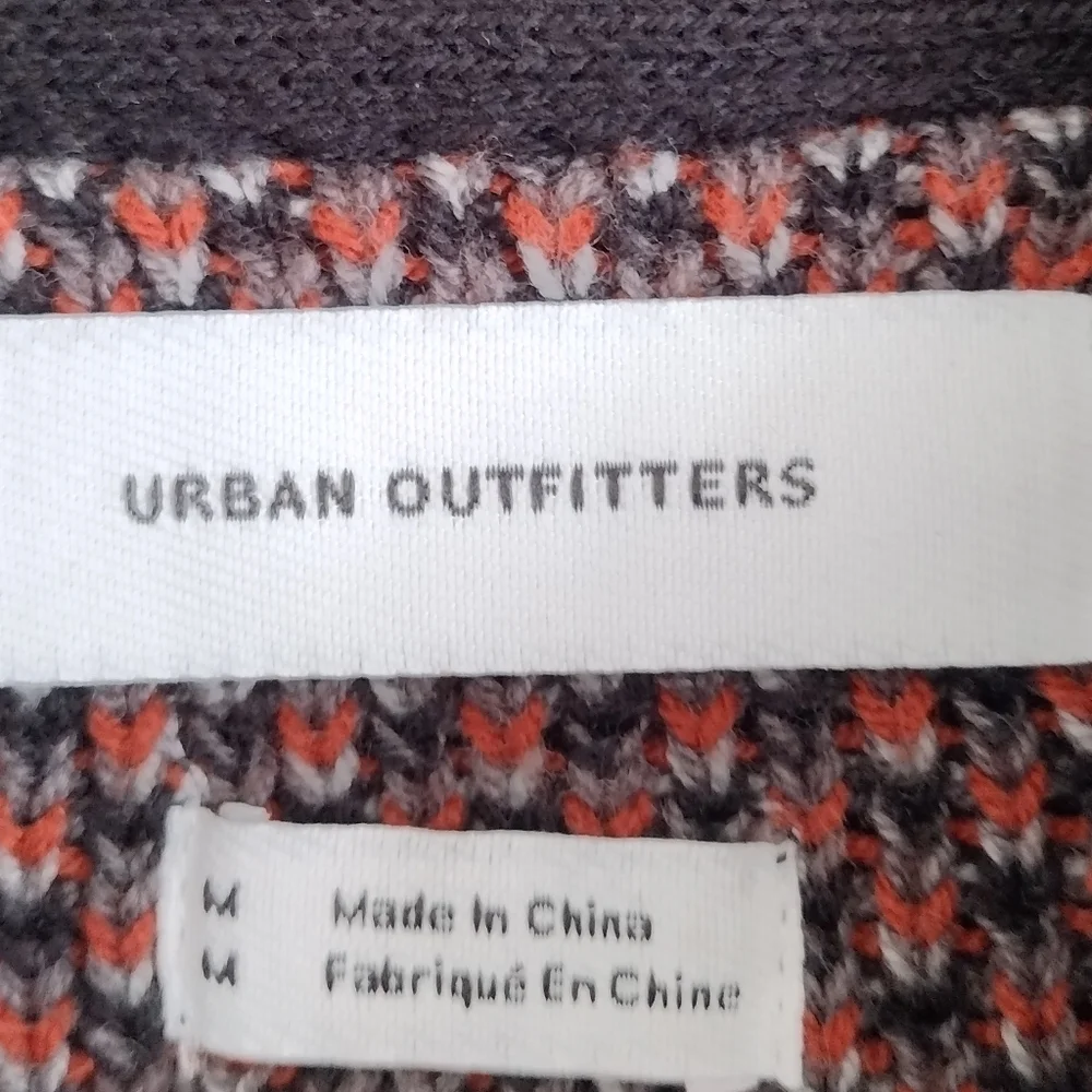 Urban Outfitters Men's Grey Black Southwestern Aztec Fox Grandpa Sweater Medium - Picture 9 of 16